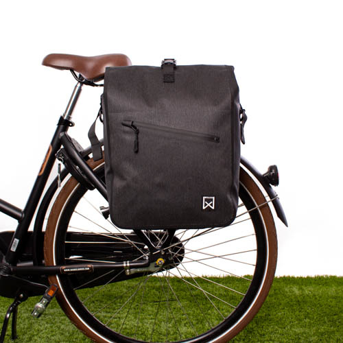 Enkele fietstas en rugtas Combi Waterdicht 27L Antraciet
