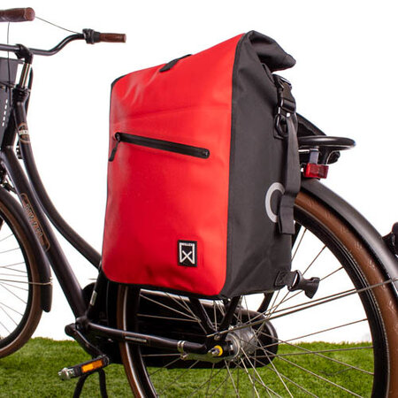 Willex Enkele fietstas en rugtas Combi Waterdicht 27L Rood