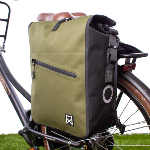 Willex Enkele fietstas en Rugtas Combi Waterdicht 27L Groen Fietstas