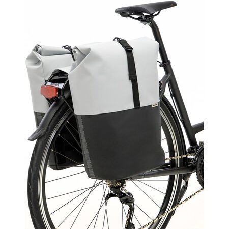 New Looxs Dubbele fietstas Nyborg 34L Light Grey/Black