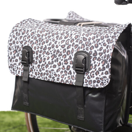 Beck Dubbele fietstas Classic Leopard White - 46 liter