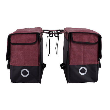 Willex Dubbele Canvas Tas Plus Paarsrood/Matzwart 57L