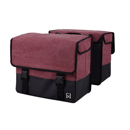 Willex Dubbele Canvas Tas Plus Paarsrood/Matzwart 57L