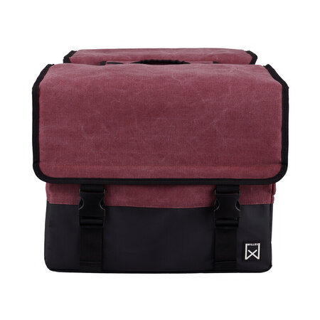 Willex Dubbele Canvas Tas Plus Paarsrood/Matzwart 57L