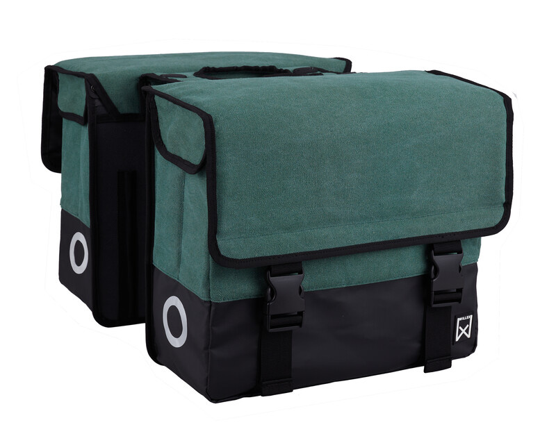 Dubbele Canvas Tas Plus Groen/Matzwart 57L