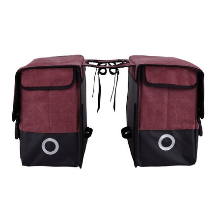 Willex Dubbele Canvas Tas Plus Paarsrood/Matzwart 40L