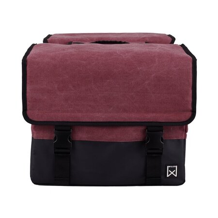 Willex Dubbele Canvas Tas Plus Paarsrood/Matzwart 40L