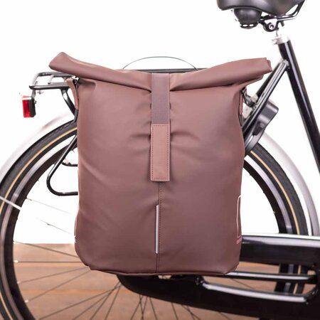 Basil Enkele fietstas Shopper City MIK Studs 16L Bruin
