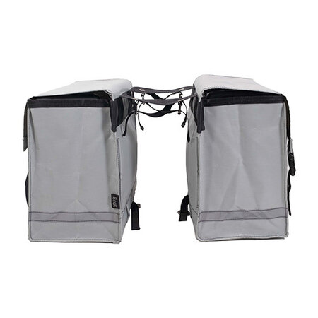 Beck Dubbele fietstas Nostalgic 52L Silver