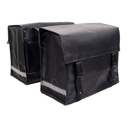 Beck Dubbele fietstas Nostalgic 52L Black Shiny