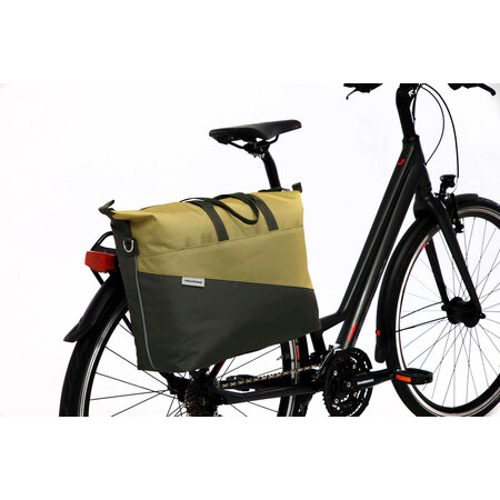 New Looxs Enkele fietstas Oslo Tendo 21L Olijfgroen/geel