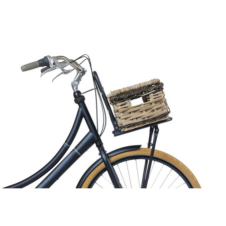 Basil Fietsmand Dijon met Deksel Grijs/Zwart - Maat S
