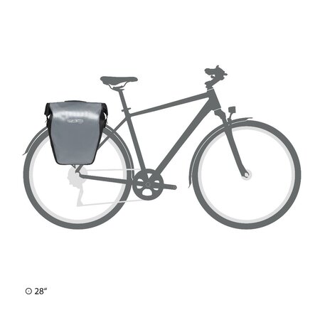 Ortlieb Enkele Fietstas Back-Roller Core QL 2.1 Alu Grey - 20L
