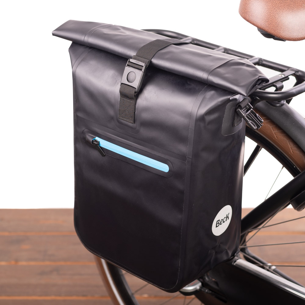 Enkele fietstas Base TPU Zwart/Blauw 18L