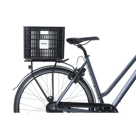 Basil Fietskrat Crate L 40L Black MIK 2.0 - Met MIK-adapterplaat