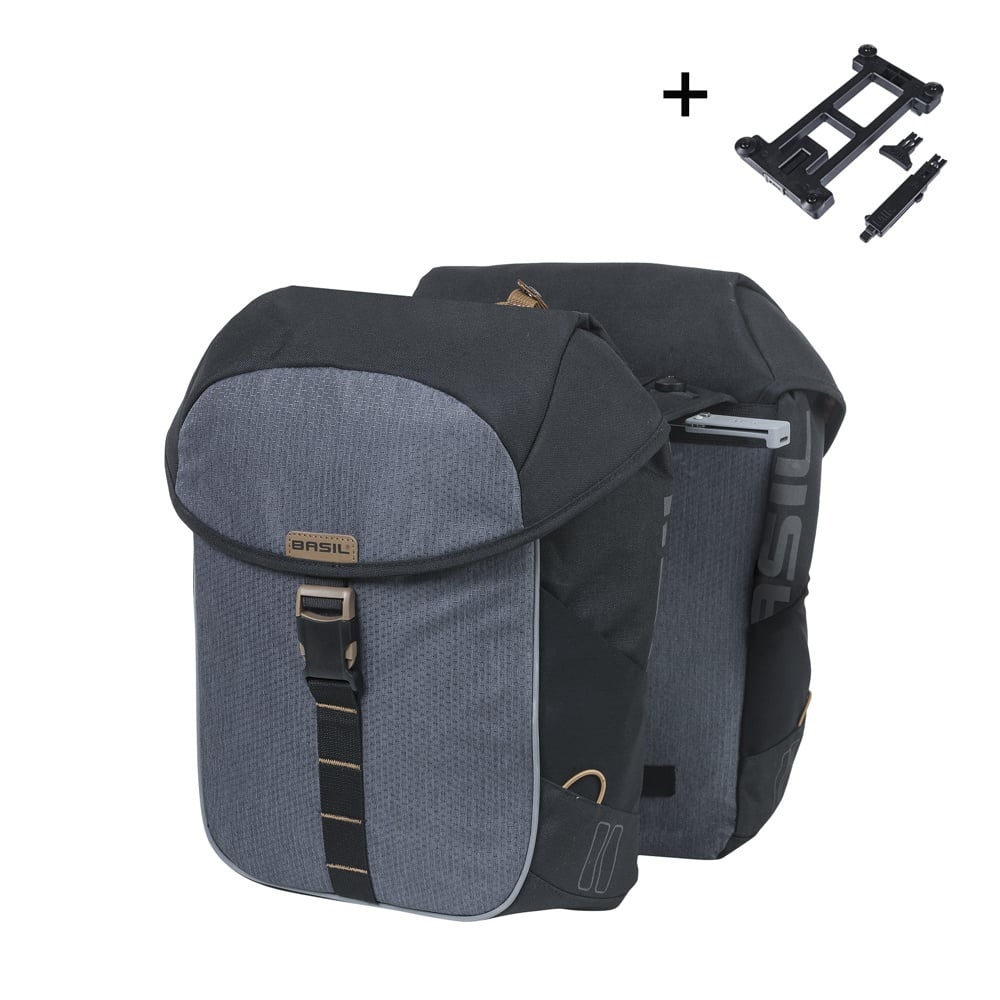 Dubbele Fietstas Miles MIK 2.0 Zwart/Grijs 32L