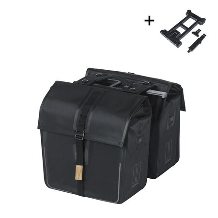 Basil Dubbele fietstas Urban Dry MIK 2.0 50L Zwart