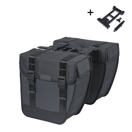 Basil Dubbele Fietstas Tour Waterproof MIK 2.0 28L Zwart