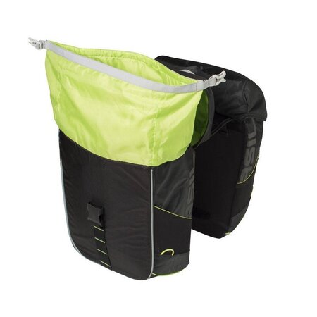 Basil Dubbele Fietstas Miles MIK 2.0 32L Black/Lime