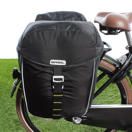 Basil Dubbele Fietstas Miles MIK 2.0 32L Black/Lime