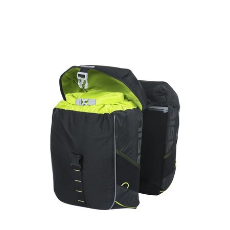 Basil Dubbele Fietstas Miles MIK 2.0 32L Black/Lime