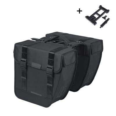 Basil Dubbele Fietstas Tour MIK 2.0 28L Zwart