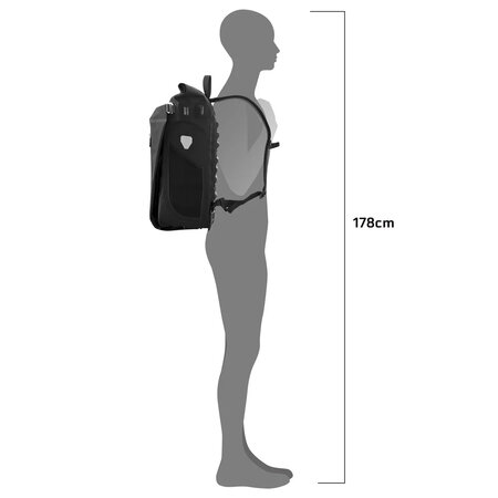Ortlieb Enkele Fietstas en Rugtas Vario Plus QL 2.2 Black - 26L