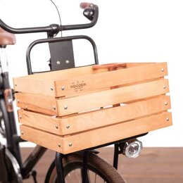 Wooden Amsterdam houten fietskratten Urban Explorer Fietskrat L met beker- en parapluhouder