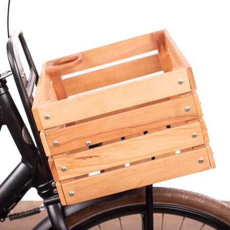 Wooden Amsterdam Urban Explorer Fietskrat L met beker- en parapluhouder
