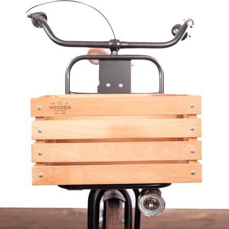 Wooden Amsterdam Urban Explorer Fietskrat L met beker- en parapluhouder