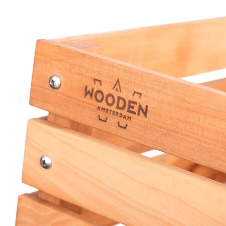 Wooden Amsterdam Urban Explorer Fietskrat L met beker- en parapluhouder