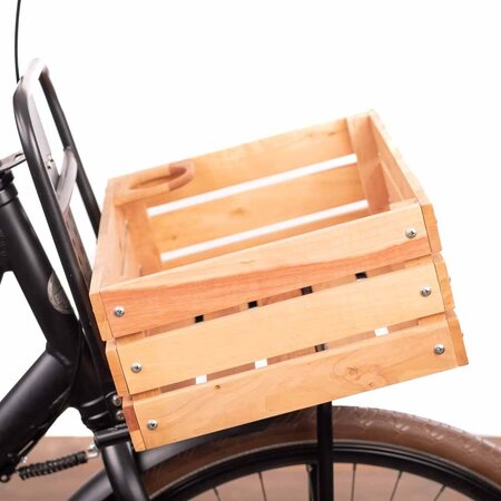 Wooden Amsterdam Urban Explorer Fietskrat M met bekerhouder