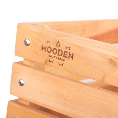 Wooden Amsterdam Urban Explorer Fietskrat M met bekerhouder