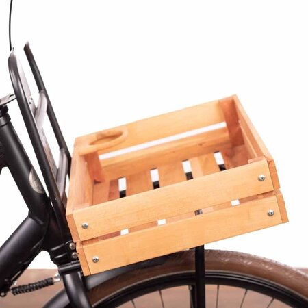 Wooden Amsterdam Urban Explorer Fietskrat S met bekerhouder