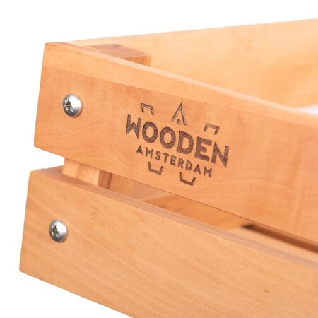 Wooden Amsterdam Urban Explorer Fietskrat S met bekerhouder