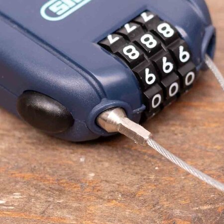 ABUS Kabelslot Combiflex Stopover 65 Midnight Blue - Met cijfercode - Oprolbaar
