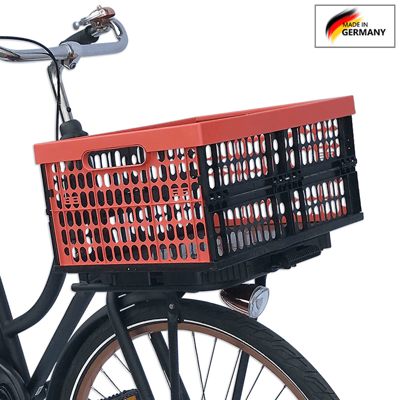 Afneembare Fietskrat Kunststof 32L Rood/Zwart