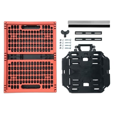Plates 4 Bikes Afneembare Fietskrat Kunststof 32L Rood/Zwart