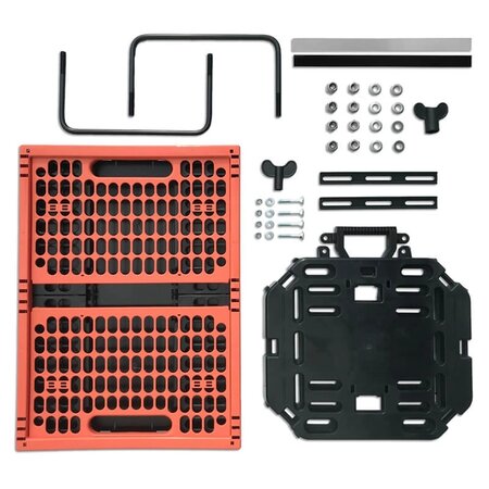 Plates 4 Bikes Afneembare Fietskrat Kunststof met Tasbeugels 32L Rood/Zwart