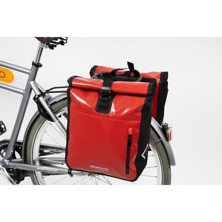 AtranVelo Enkele fietstassen Travel AVS 34L Rood/Zwart - Set van twee tassen