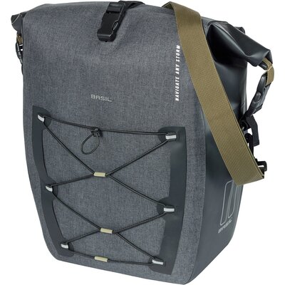 Basil Enkele Fietstas Navigator Storm MIK Hooks L 25-31L Zwart