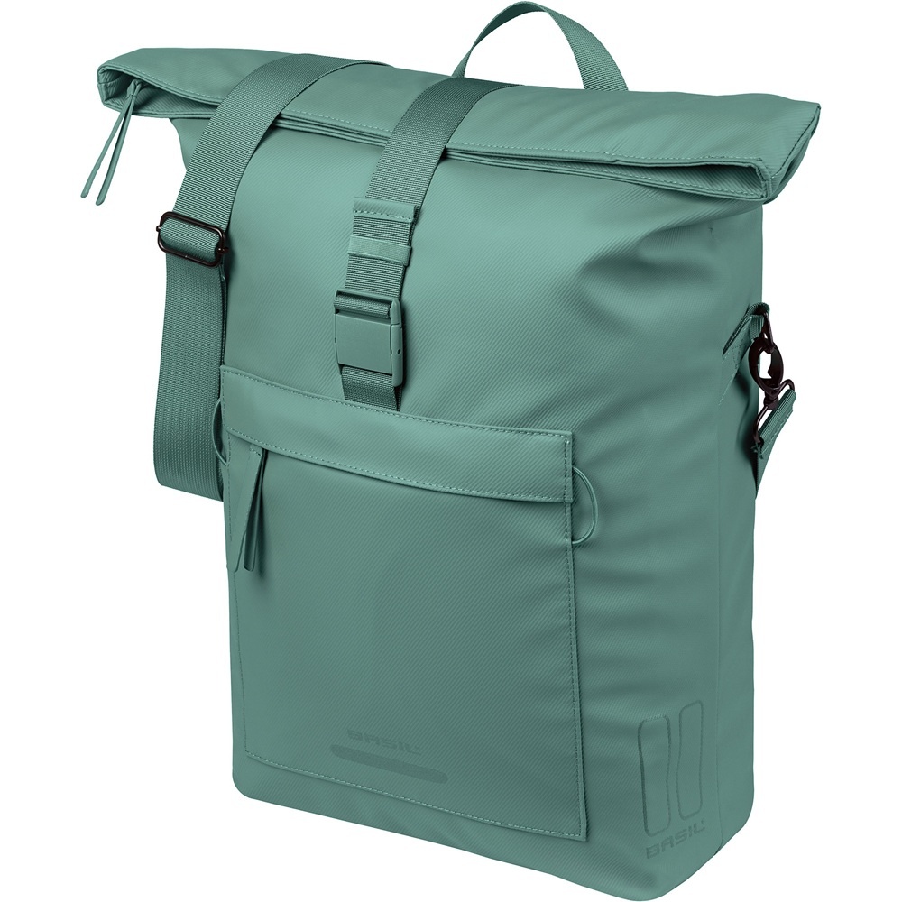 Enkele fietstas Brooklyn MIK Hooks 17L Zilvergroen