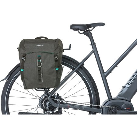 Basil Enkele fietstas Discovery 365D M MIK Hooks 9L Zwart Melee