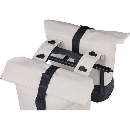 Basil Dubbele Fietstas Cove MIK 2.0 28-32L Wit/Zwart