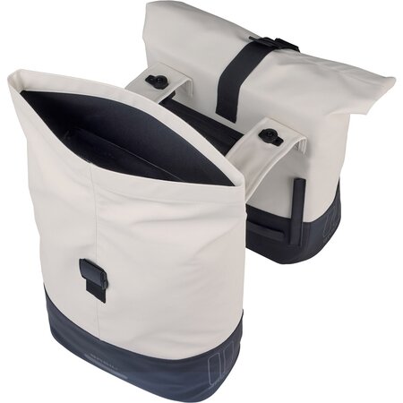 Basil Dubbele Fietstas Cove MIK 2.0 28-32L Wit/Zwart