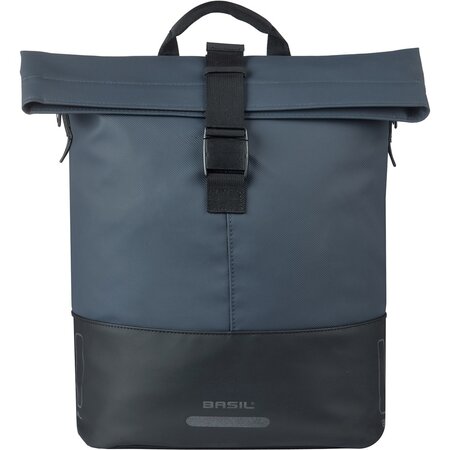 Basil Enkele fietstas Cove Shopper MIK Hooks 16L Marineblauw/Zwart