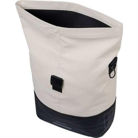 Basil Enkele fietstas Cove Shopper MIK Hooks 16L Wit/Zwart