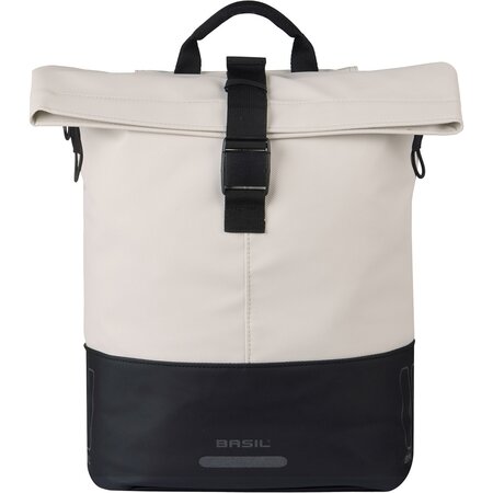 Basil Enkele fietstas Cove Shopper MIK Hooks 16L Wit/Zwart