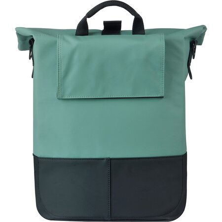 Basil Enkele fietstas Cove Shopper MIK Hooks 16L Zilvergroen/Zwart