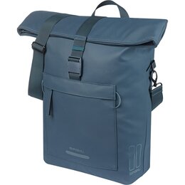 Basil Enkele fietstas Brooklyn MIK Hooks 17L Marineblauw